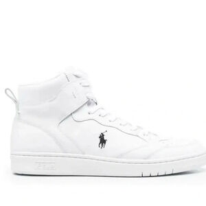 POLO RALPH Lauren CRT High Top Sneakers size 13D Leather White NWOB